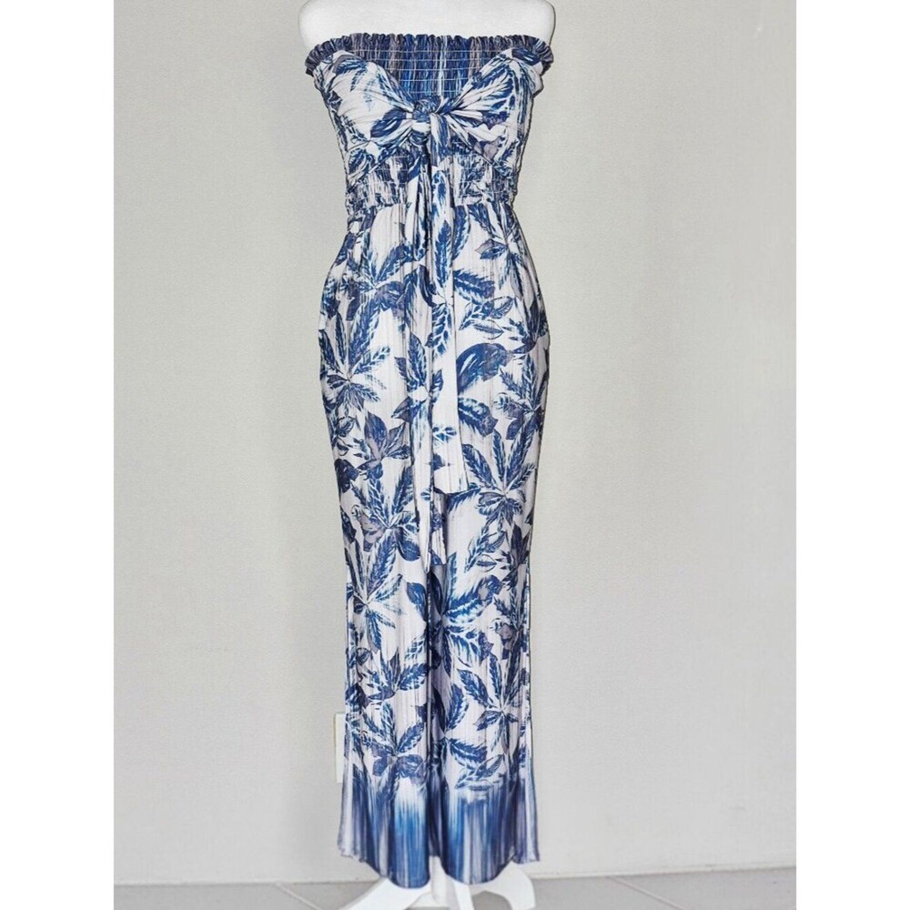 VENUS Women’s Strapless Botanical Print Jumpsuit Size XS (NWOT)